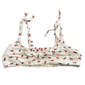 Free‎ People Women's Britt Cherry Embroidered Bralette Medium Festival Top Boho